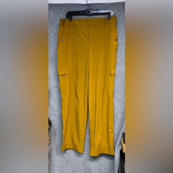 Athleta Nolita Pull on Pants in Brass Yellow Wide Leg Lightweight Casual Size 16 - Picture 2 of 11